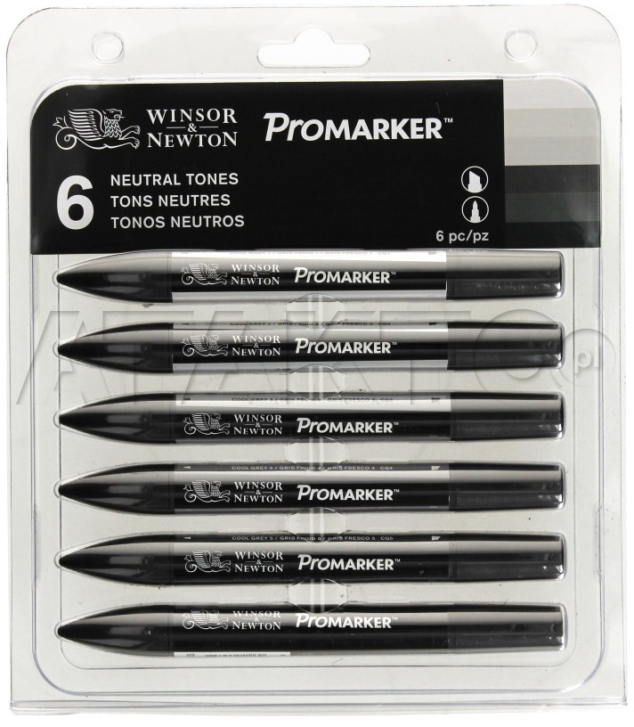 WINSOR&NEWTON Markery artystyczne 6kol Neutral Tones Promarker Winsor&Newton LP1031
