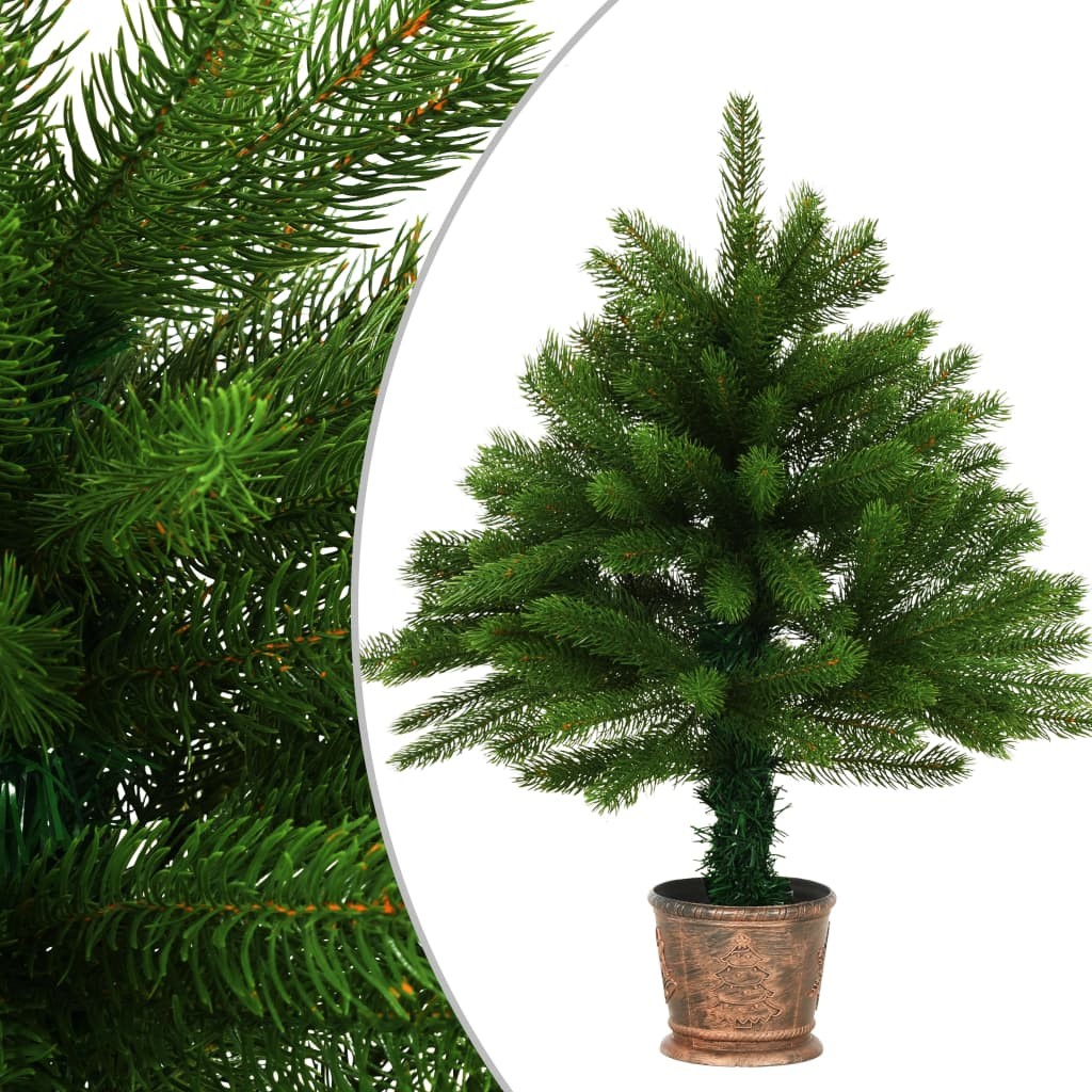 vidaXL Sztuczna choinka z donicą, 65 cm, zielona