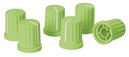 Reloop Knob Cap Set green - 8 nakrętek na guziki, gumowane dla większej przyczepności, kompatybilne z wieloma mikserami i kontrolerami, kolor zielony 231172