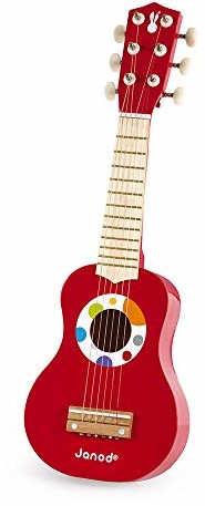 Janod Janod - My First Guitar Confetti - Drewniany instrument muzyczny dla dzieci - zabawka muzyczna - dla dzieci w wieku 3 lat, J07628, wielokolorowy J07628