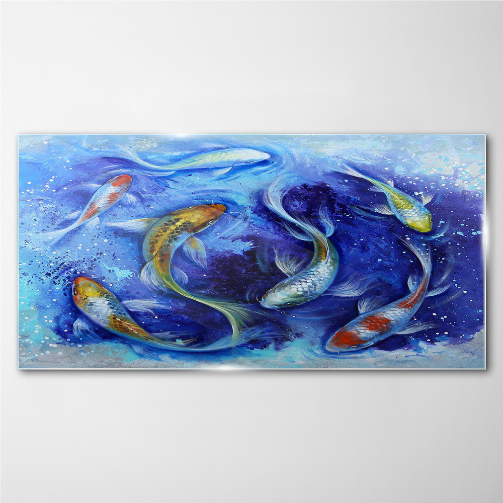 PL Coloray Obraz na Szkle Zwierzę Ryby Koi Woda 140x70cm