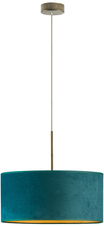 LYSNE Lampa wisząca z regulacją wysokości lampa SINTRA VELVET fi 40 cm kolor butelkowa zieleń ze z ze złotym wnętrzem 14531V/11