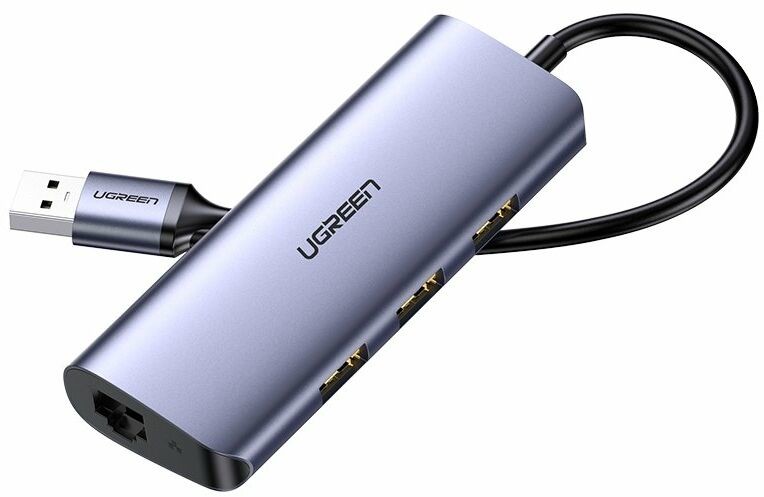 Ugreen Ugreen wielofunkcyjny adapter HUB USB Typ C - 3 x USB / Ethernet RJ-45 / micro USB szary (CM252) CM252