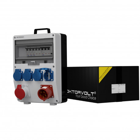 Doktorvolt Rozdzielnica TD-S/FI 16A 4x230V gniazdo odbiornikowe 32A uchwyt Schuko 0229 DV-0229-D