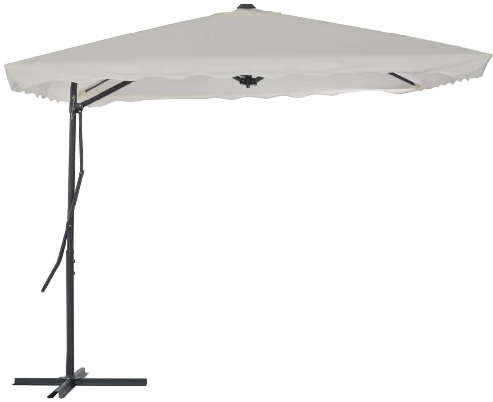 vidaXL Parasol ogrodowy na słupku stalowym, 250 x 250 cm, piaskowy