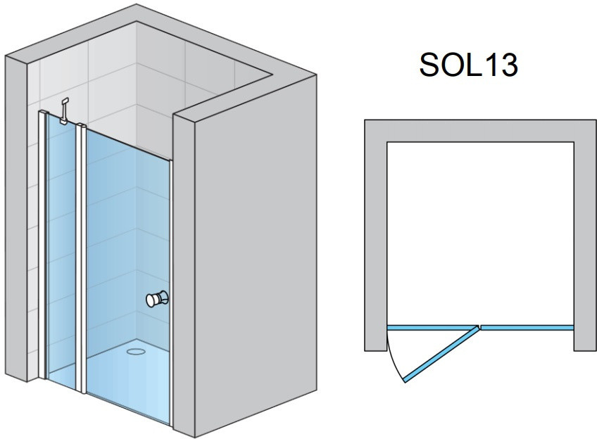Ronal Sanswiss Solino Black SOL13 Drzwi 75x200 cm czarny mat przezroczyste Aquaperle SOL1307500607
