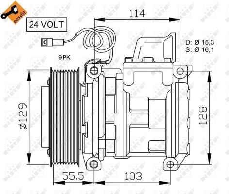 NRF SPRĘŻARKA KLIMATYZACJI 32567 MERCEDES TRUCK ACTROS 96 32567
