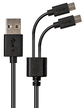 Azuri Azuri AZCABMICROUSBDUO kabel USB 1,2 m USB A 2 x Micro-USB B męski czarny (AZCABMICROUSBDUO) AZCABMICROUSBDUO