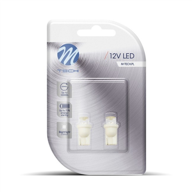 DIODA LED L006 W5W WALCOWANA  BIAŁA