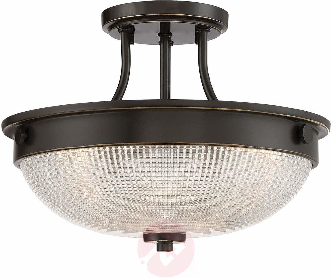 Elstead Lighting Szklana lampa sufitowa Mantle, brąz