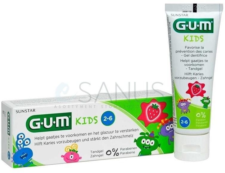Gum Butler Kids - Truskawkowa pasta do zębów dla dzieci 2-6 lat, 50 ml Pas000309
