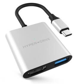 Wejście USB HyperDrive 6-in-1 USB-C Hub 4K HDMI Output HY-HD259A-SILVER) Srebrny