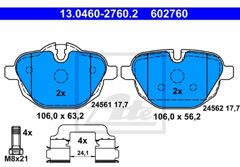 ATE Klocki hamulcowe - komplet 13.0460-2760.2