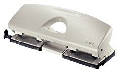 Leitz 50220085 dziurkacz podwójne, 1,6 MM, szyna z ogranicznikiem ruchu, szary 5022-00-85