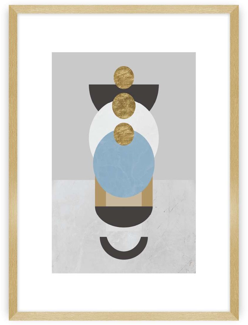 Dekoria Plakat Geometric Shapes II 30 x 40 cm Ramka Złota 219A-000-55