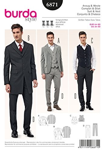 Burda burda wykrój garnitur i kamizelka 6871