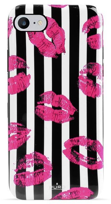 PURO Glam Miami Stripes - Etui iPhone 8 / 7 (Kiss) IPC747CMIAMIS1BLK