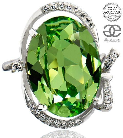 Swarovski Arande przepiękny pierścionek PERIDOT SREBRO CERTYFIKAT 700273