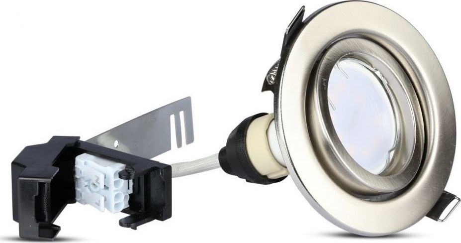 V-TAC downlight VT-4444 12 cm GU10 6400K 400lm srebrny 3 szt twm_982013