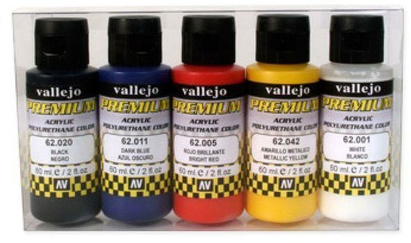 Vallejo Premium Color Zestaw 5 farb - Basic Opaque Color 60 ml. Vallejo 62101