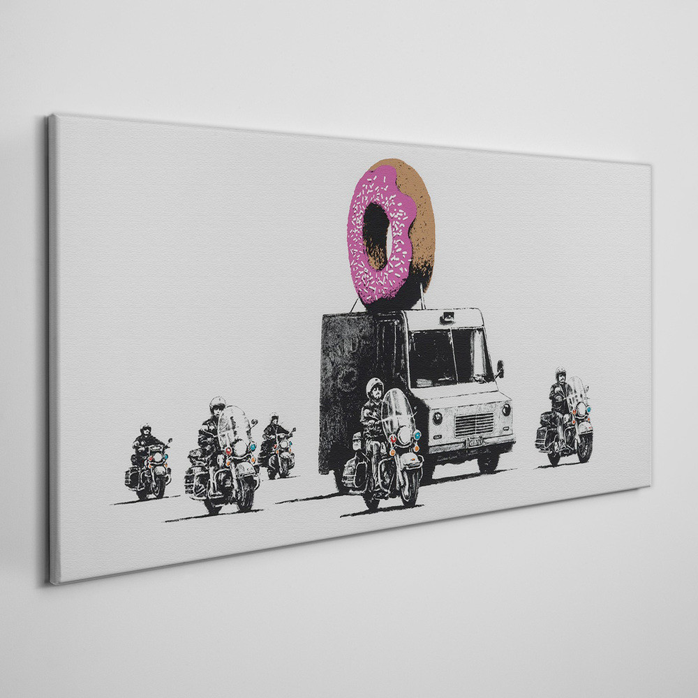 PL Coloray Obraz Canvas Pączki policja Banksy 100x50cm