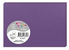 Clairefontaine 1337C opakowanie z 25 kartkami pyłki w formacie C6, 110 x 155 mm, 210 g, fioletowe 1337C