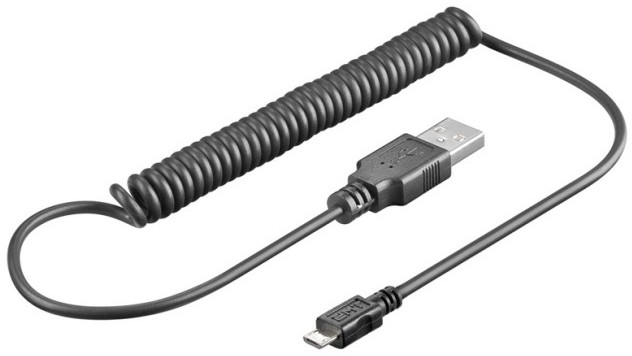 Goobay spiralny kabel micro Usb 37-100cm Z Niemiec