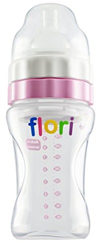 Flori floribottle BPA butelka dla niemowląt, antykoliczny odkurzacz do picia, odkurzacz silikonowy, 300 ml, 10 uncji