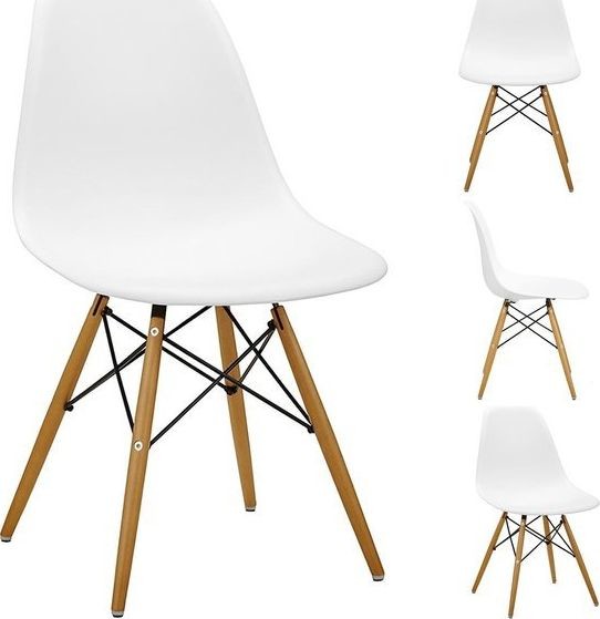 Mufart Zestaw 4 krzeseł białych do salonu gabinetu lub jadalni TOLV model_3312_4-OSAKA-TOLX18