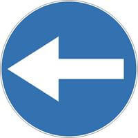 Znak drogowy nakazu C- 3 Nakaz jazdy w lewo przed znakiem
