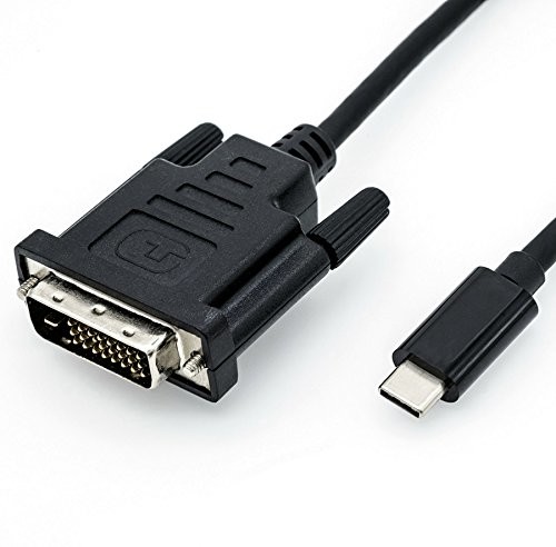 Roline 11045830 wtyczka USB typ C na wtyk DVI Adapter sieciowy, 1 m czarna 11045830