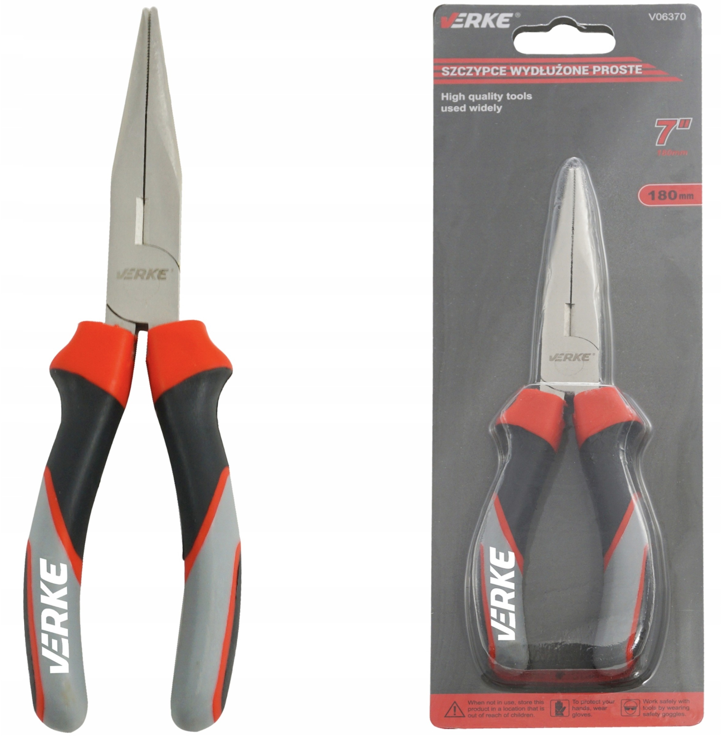 Szczypce Wydłużone Proste 7'' 180 MM Verke