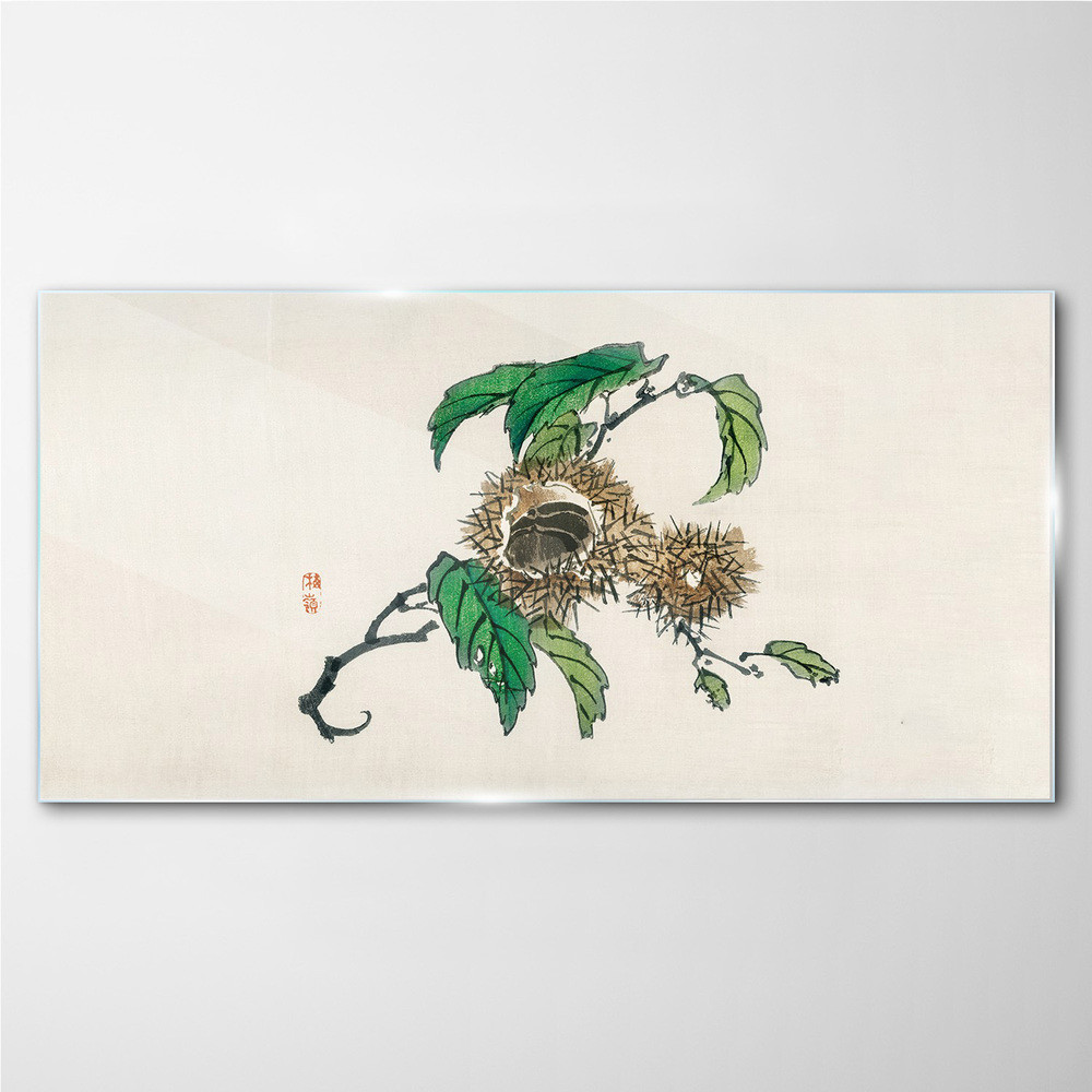 PL Coloray Obraz Szklany Oddziały Liście Kasztan 120x60cm