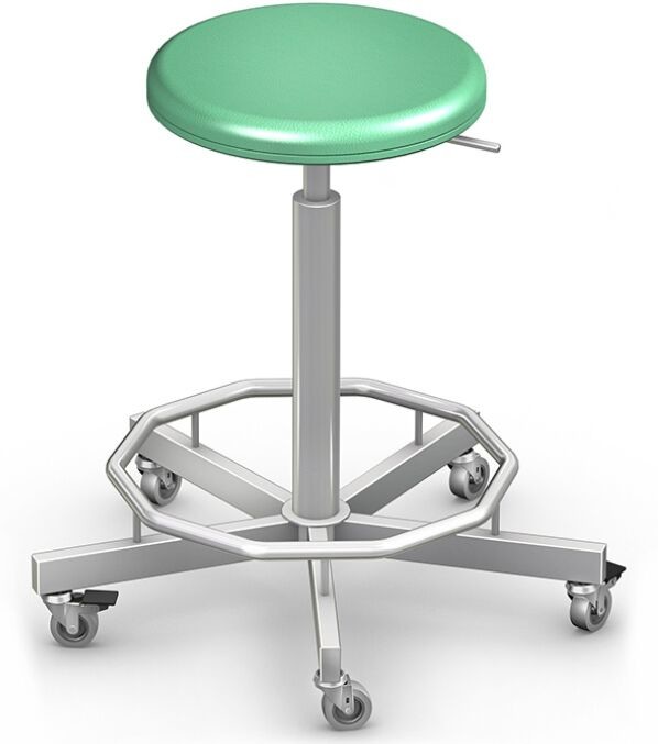 Ztm Tech-med TB-03KO/RD taboret lekarski ze stali kwasoodpornej na kółkach regulowany TB-02 (TB-02-100-RD-T_)