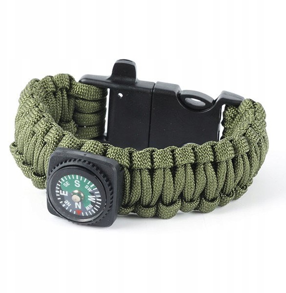 Paracord Bransoletka Opaska Survival 5w1 Krzesiwo