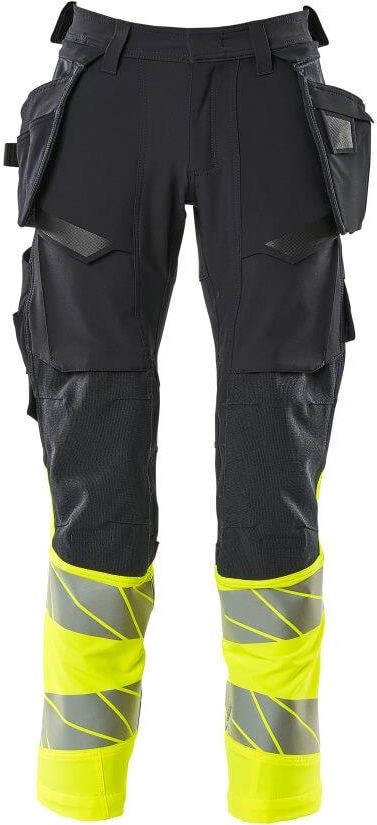 Mascot workwear ACCELERATE SAFE SPODNIE ULTIMATE STRETCH Z KIESZENIAMI WISZĄCYMI; CIEMNY GRANAT/ŻÓŁTY HI-VIS