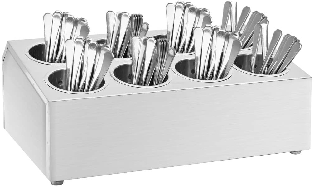 vidaXL Pojemnik na sztućce, 8 przegród, prostokątny, stal nierdzewna vidaXL