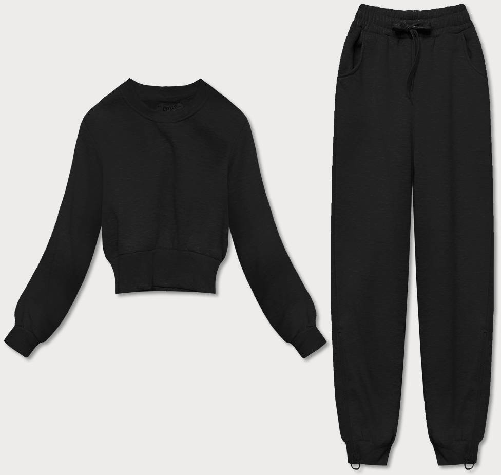 J.STYLE DRES DAMSKI BLUZA + SPODNIE CZARNY (8C78-3) - J.STYLE