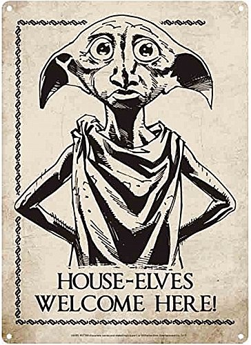Half Moon Bay Tabliczka blaszana Harry Potter House Elves Welcome Here 20 x 30 cm HMB