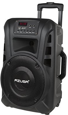 Azusa azusa mik0144 aktywne głośniki Box z 2 mikrofonów sieci bezprzewodowej, SD, Bluetooth, USB, 40 W Czarny MIK0144