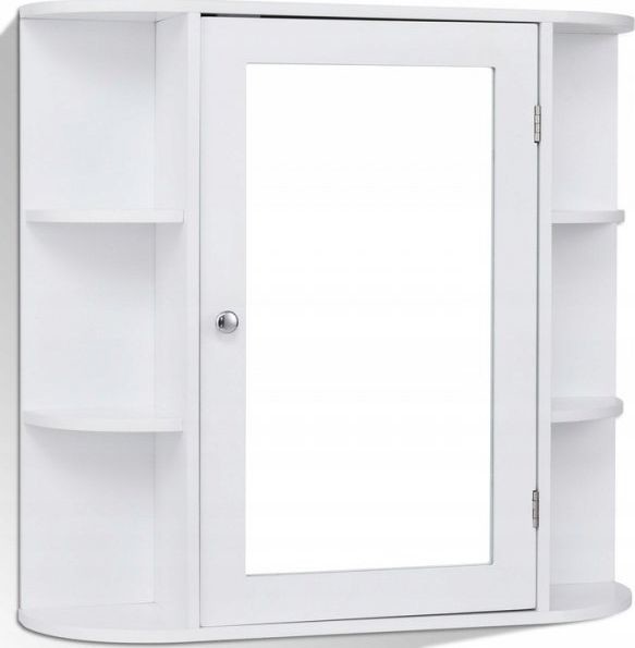 Costway Costway Szafka łazienkowa wisząca z lustrem HW56729WH