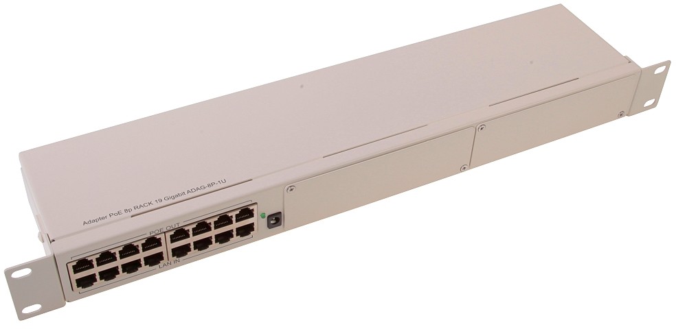 brak danych Adapter PoE 8p RACK 19 Gigabit ADAG-8P-1U v.2 ADAG-8P-1U v