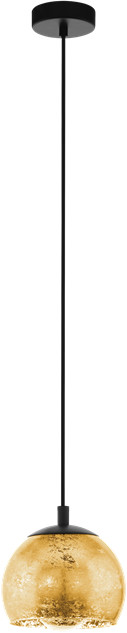Eglo Albaraccin 98524 lampa wisząca zwis oprawa 1x40W E27 czarna złota