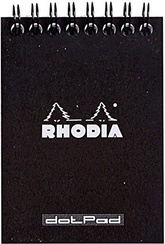 Rhodia 115039 °C A7, podwójna spirala liniatura, DOT, 80 arkuszy notatek, czarny 115039C