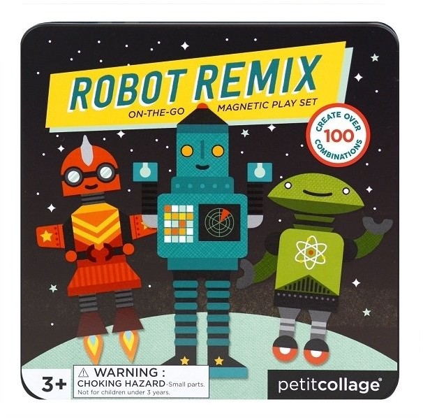 Petit Collage Petit Collage, zestaw kreatywny Magnetyczne postacie - Roboty
