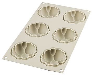 Silikomart Forma Do Pieczenia 6 Muffinek I Babeczek Silikonowa 6 Bollicine 3D Beżowa