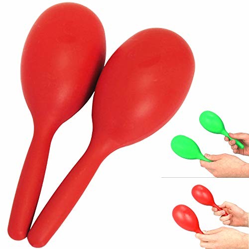 A-Star A-Star plastikowy marakasy czerwony - para - 20 cm shaker, edukacyjny instrument rytmowy dla dzieci AP5121RD