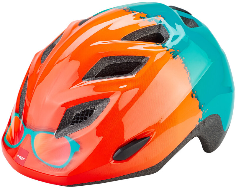 MET Elfo Kask rowerowy Dzieci, orange rayban 46-53cm 2020 Kaski dla dzieci 57000309