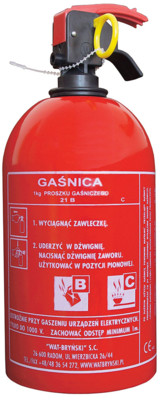 Gaśnica 1 kg BC bez wieszaka GP1KGBW