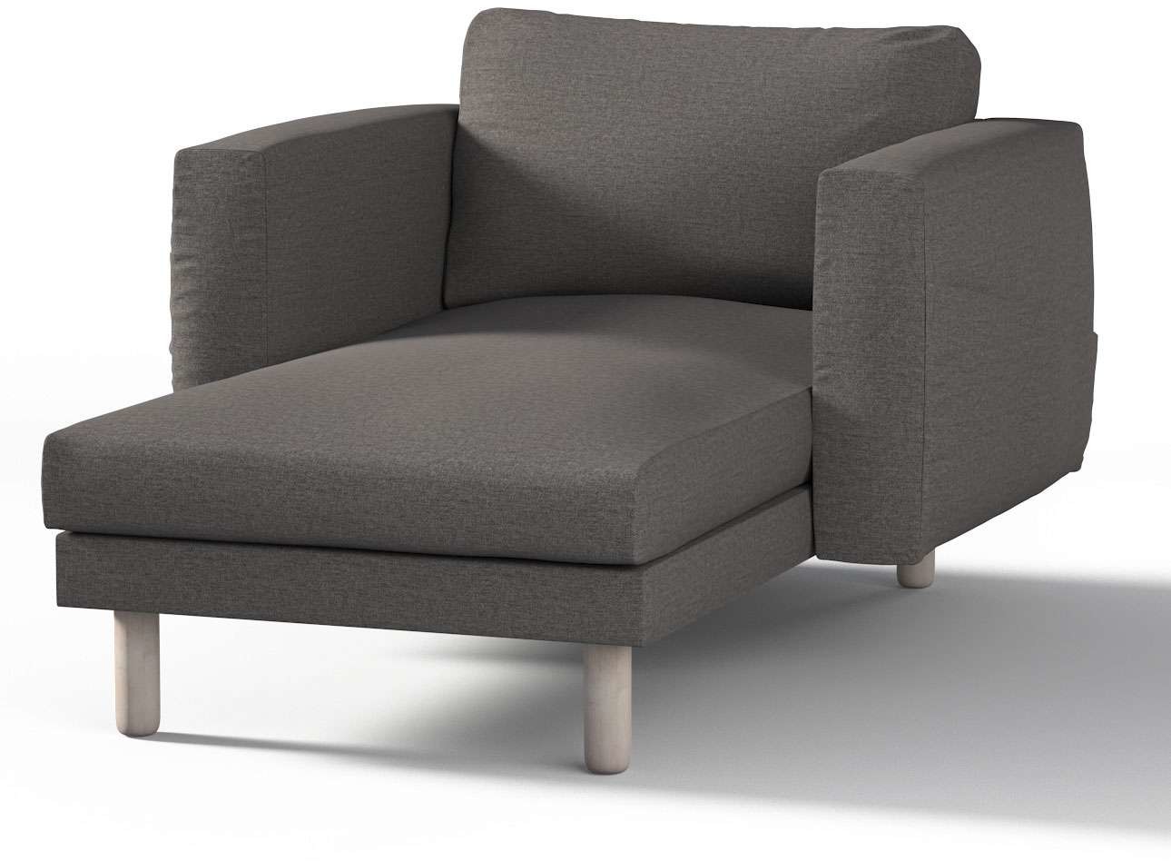 Dekoria pl pl Pokrowiec na szezlong Norsborg z podłokietnikami grafit 110 x 157 x 85 cm Edinburgh 1023-115-77